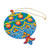 Handpainted wood accent, 'Classic Pomegranate' - Painted Lacquered Pomegranate-Shaped Walnut Wood Ornament