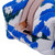 Bolso cosmético de algodón ikat - Bolsa cosmética hecha a mano de algodón Ikat azul y blanco con asa