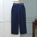 Stonewashed palazzo pants, 'Carefree' - 100% Rayon Stonewashed Palazzo Pants with Cotton Drawstring