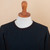 Men's alpaca blend sweater, 'Textures & Azure Diamonds' - Men's Alpaca Blend Sweater in Black and Azure Made in Peru