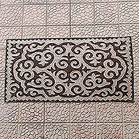 Wool rug, 'Classic Reign' (4x7.5) - Handmade Classic Shyrdak Wool Rug in Brown and Beige (4x7.5)