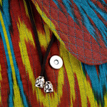 Ikat quilted backpack, 'Color Spectacle' - Ikat Quilted Adras Fabric Backpack Made in Uzbekistan