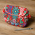 Bolsa de honda de bordado de Iroki - Bolso Bandolera De Mezcla De Algodón Bordado A Mano Con Motivos Florales Y Hojas De Estilo Suzani