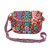Bolsa de honda de bordado de Iroki - Bolso Bandolera De Mezcla De Algodón Bordado A Mano Con Motivos Florales Y Hojas De Estilo Suzani