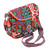 Bolsa de honda de bordado de Iroki - Bolso Bandolera De Mezcla De Algodón Bordado A Mano Con Motivos Florales Y Hojas De Estilo Suzani
