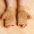 Cotton fingerless mittens, 'Prosperous Winter' - Handcrafted Brown and Beige Cotton Fingerless Mittens