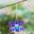 Gold accented natural flower pendant necklace, 'Starry Flower in Blue-Purple' - Gold Accented Blue-Purple Natural Orchid Pendant Necklace (image 2) thumbail