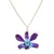 Gold accented natural flower pendant necklace, 'Starry Flower in Blue-Purple' - Gold Accented Blue-Purple Natural Orchid Pendant Necklace (image 2f) thumbail