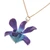 Gold accented natural flower pendant necklace, 'Starry Flower in Blue-Purple' - Gold Accented Blue-Purple Natural Orchid Pendant Necklace (image 2g) thumbail