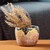 Ceramic vase, 'Intense Action' - Handcrafted Modern Warm-Toned Ceramic Bowl Vase