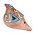Ceramic ocarina, 'Heaven's Shvi Bird' - Hand-Painted Bird-Shaped Ceramic Ocarina in Teal and Yellow