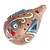 Ceramic ocarina, 'Heaven's Shvi Bird' - Hand-Painted Bird-Shaped Ceramic Ocarina in Teal and Yellow