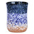 Ceramic vase, 'Blue Sense' - Handcrafted Modern Blue and Brown Ceramic Semi-Cylinder Vase