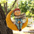 Papier mache ornament, 'The Dreamy Boy' - Hand-Painted Papier Mache Ornament of Boy and Moon
