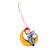 Papier mache ornament, 'The Dreamy Boy' - Hand-Painted Papier Mache Ornament of Boy and Moon