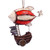 Papier mache ornament, 'Aerial Voyages' - Hand-Painted Papier Mache Ornament of Travelling Zeppelin