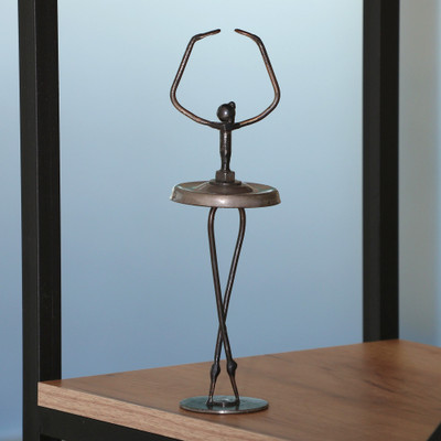 Recycled metal sculpture, 'Beauty in Motion' - Eco-Friendly Handcrafted Recycled Metal Ballerina Sculpture