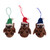 Wool felt ornaments, 'Owl Hats' (set of 3) - Assorted Handmade Owl-Themed 3-Piece Wool Felt Ornament Set