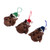 Wool felt ornaments, 'Owl Hats' (set of 3) - Assorted Handmade Owl-Themed 3-Piece Wool Felt Ornament Set