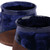 Ceramic coffee cups, 'Energizing Blue' (pair) - Artisan-Made Glazed Blue and Brown Ceramic Coffee Cup Pair