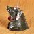 Ceramic bell ornament, 'Love-Struck Dragon' - Handcrafted and Painted Dragon & Heart Ceramic Bell Ornament