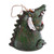 Ceramic bell ornament, 'Love-Struck Dragon' - Handcrafted and Painted Dragon & Heart Ceramic Bell Ornament