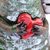 Ceramic bell ornament, 'Love-Struck Dragon' - Handcrafted and Painted Dragon & Heart Ceramic Bell Ornament