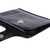 Leather card holder, 'Minimalist Fortune in Black' - Black Leather Card Holder with Snap Closure Made in Armenia