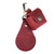 Leather earbud holder and keychain set, 'Lucky Melody in Red' - 100% Red Leather Earbud Holder and Keychain Set