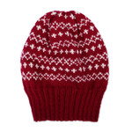 Knit hat, 'Bold Snowflakes' - Snowflake-Patterned Burgundy Acrylic and Wool Blend Knit Hat