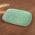 Ceramic plate, 'Mint Auras' - Glazed Oblong-Shaped Mint Green Ceramic Plate from Armenia