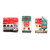 Ceramic figurines, 'Colorful Cottages' (set of 3) - 3 Hand-Painted Glazed Armenian Cottage Ceramic Figurines