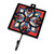 Colgador de pelaje de cerámica - Colgadora de cerámica de cerámica roja y azul de inspiración floral hecha a mano
