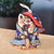 Ceramic bell ornament, 'Feline Soprano' - Hand-Painted Whimsical Feline Singer Ceramic Bell Ornament