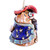 Ceramic bell ornament, 'Feline Soprano' - Hand-Painted Whimsical Feline Singer Ceramic Bell Ornament