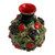 Ceramic bud vase, 'Pomegranate Oasis' - Sylvan Pomegranate-Themed Glazed Leafy Green Ceramic Vase