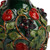 Ceramic bud vase, 'Pomegranate Oasis' - Sylvan Pomegranate-Themed Glazed Leafy Green Ceramic Vase