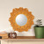 Mirror de acento de pared de algodón macrame - Espejo De Acento De Pared De Macrame De Algodón De Algodón Amarillo Tejido A Mano
