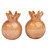 Wood magnets, 'Tiny Glory' (pair) - Pomegranate-Shaped Natural Lindon Tree Wood Magnets (Pair)