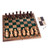 Wood and resin board game set, 'Double the Enjoyment' - Handcrafted Wood and Resin Chess & Backgammon Board Game Set