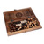 Wood and resin board game set, 'Double the Enjoyment' - Handcrafted Wood and Resin Chess & Backgammon Board Game Set