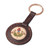 Leather keychain, 'Van Armenia' - Handcrafted Brown Leather Keychain with Van Textile