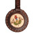 Leather keychain, 'Van Armenia' - Handcrafted Brown Leather Keychain with Van Textile