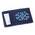 Leather card holder, 'Blue Marash' - Blue Leather Card Holder with Traditional Marash Embroidery