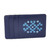 Leather card holder, 'Blue Marash' - Blue Leather Card Holder with Traditional Marash Embroidery