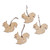 Wood ornaments, 'Squirrel Fest' (set of 4) - Set of 4 Hand-Carved Squirrel-Shaped Beech Wood Ornaments