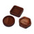 Wood appetizer plates, 'Shapes of Taste' (set of 3) - Geometric-Themed 3-Piece Walnut Wood Appetizer Plate Set