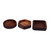 Wood appetizer plates, 'Shapes of Taste' (set of 3) - Geometric-Themed 3-Piece Walnut Wood Appetizer Plate Set