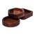Wood appetizer plates, 'Shapes of Taste' (set of 3) - Geometric-Themed 3-Piece Walnut Wood Appetizer Plate Set
