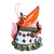 Ceramic bell ornament, 'Mother Fox' - Whimsical Handcrafted Painted Fox Ceramic Bell Ornament